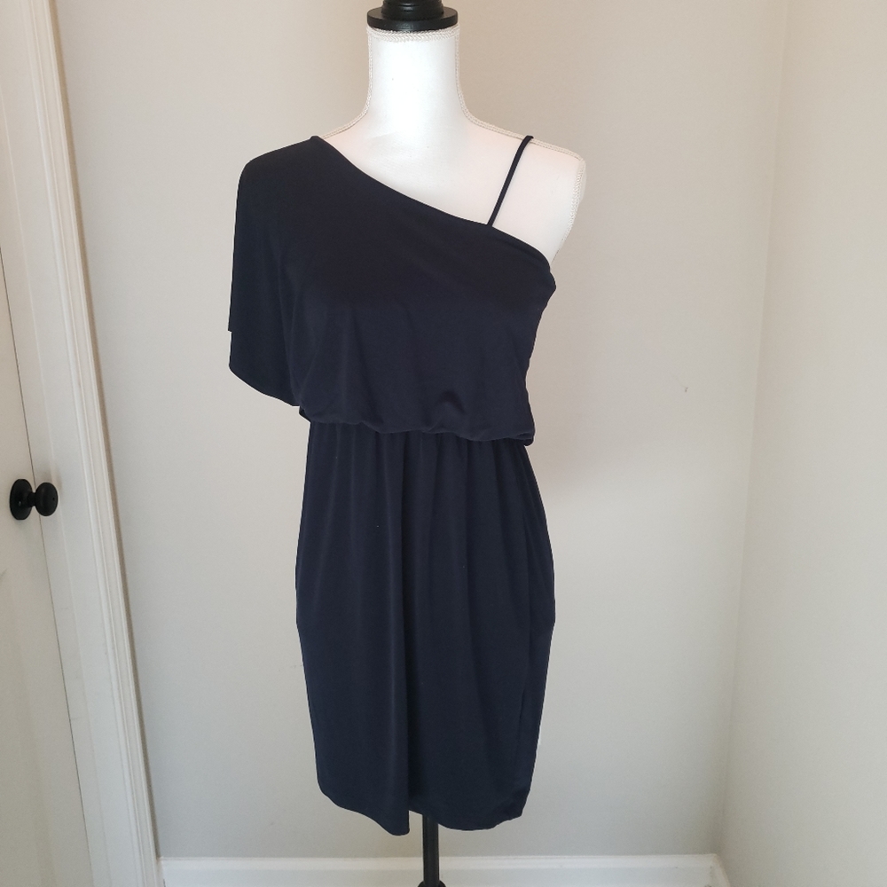 Navy blue one shoulder dress by Sweet Storm large